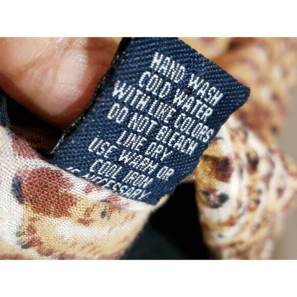 MPH Collection Womens Brown 100% Rayon Collared Long Sleeve Button Down Shirt 2X - Picture 11 of 13